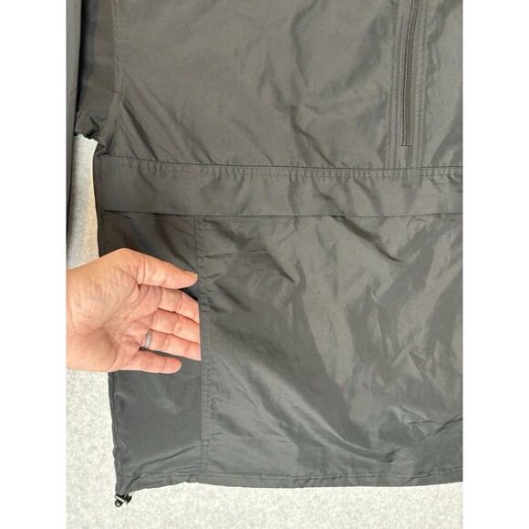 Vintage Black Champion Windbreaker With Hood Quarter Zip With Pockets Large - Picture 3 of 15